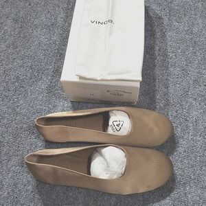 Vince Satin Ballet Flats Sz 8 NIB with Dust Bag
